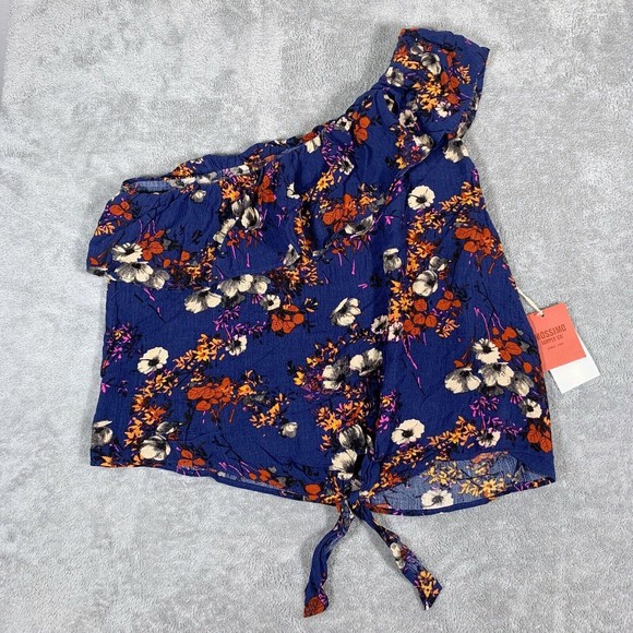 Mossimo Supply Co. NWT Floral Ruffle One Shoulder Blouse Size Large Women’s - Picture 1 of 9